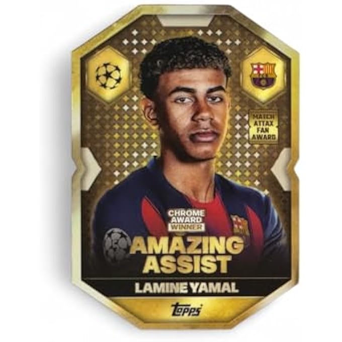 rayihni لامين يامال (برشلونة) +20 بطاقة مكافأة جائزة كروم ماتش أتاكس 2025/2026 (25/26) بطاقات كرة قدم نادرة جداً - Image 3